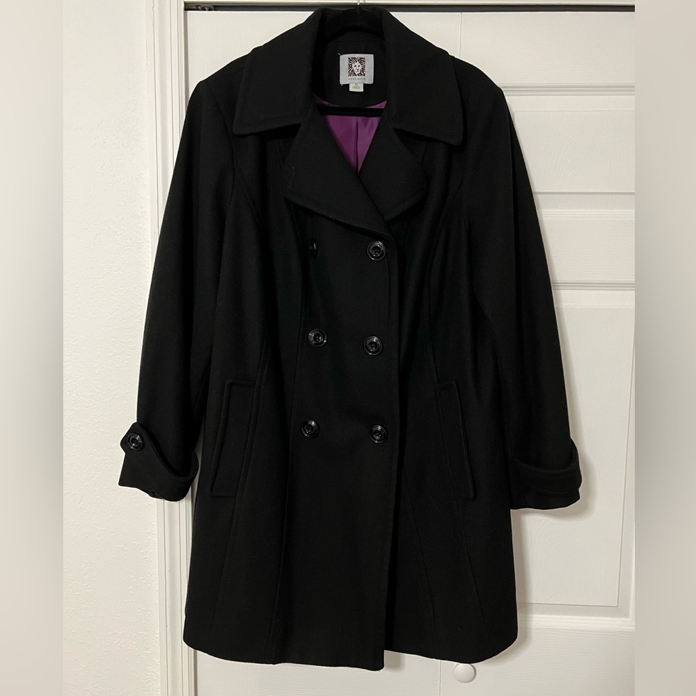 Anne Klein Double Breasted Pea Coat Plus